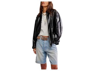 Free People Sloane Vegan Womens Coat Black : LG (Womens 12-14), Polyurethane/Viscose