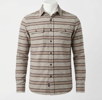 Faherty Legend Sweater Shirt In Rock Coastal Stripe