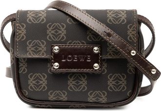 Loewe Pre-owned Loewe Mini Anagram Coated Canvas Crossbody Ladies 290505
