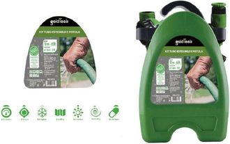 Trade Shop Trade Shop - Kit Tubo Estensibile Avvolgibile Pistola Irrigazione Giardino 10mt Staffa 57515