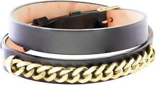 Effy Mens Leather & Chain Bracelet in Black at Nordstrom Rack, Size 8.5