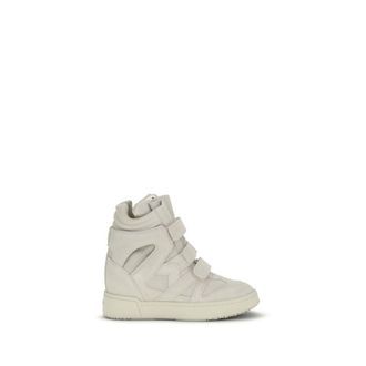 Isabel Marant Beige Calf Leather Bos Taurus Platform Womens Sneakers