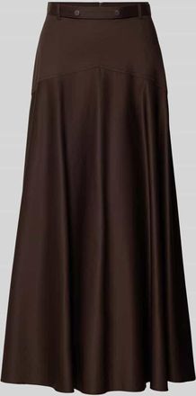 HUGO BOSS Regular Fit Midi-Rock aus Baumwoll-Mix Modell VUSOLA in Dunkelbraun, Gr&ouml;&szlig;e 32