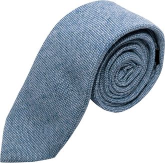 King & Priory Highland Weave Stonewashed Blue Tie