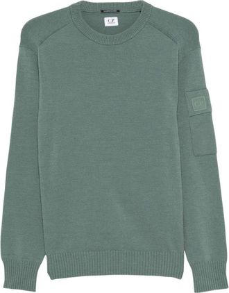 C.P. Company Round-neck Truien - Heren - Ronde hals truien - Groen - XL - Truien & Vesten