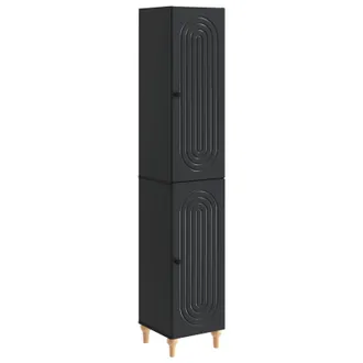vidaXL Juego De Armarios 2 Uds. Negro Madera De Ingenier&iacute;a Vidaxl