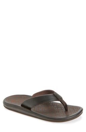 Olukai Ilikai Flip Flop in Dk Wood /Dk Wood at Nordstrom, Size 10