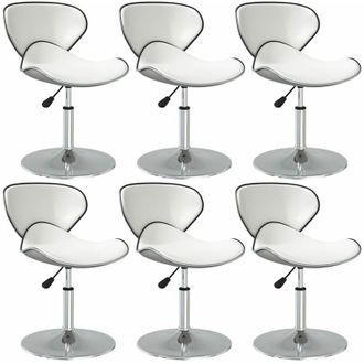 vidaXL Vidaxl - Sillas De Comedor 6 Unidades Cuero Sint&eacute;tico Blanco