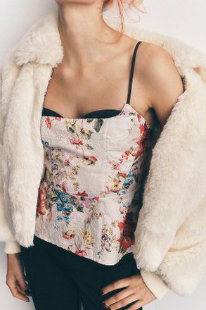 Maeve Jacquard Peekaboo Tank Top