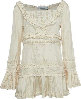 Blumarine Blusa in seta con ruches - Toni neutri