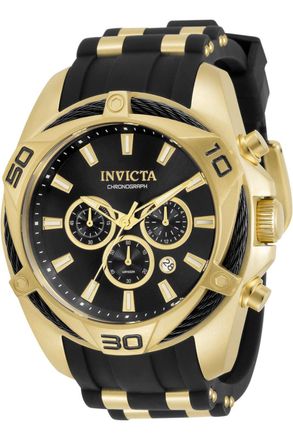 Invicta Bolt 34138 Heren Horloge - Quartz Uurwerk - Roestvrij Staal met zwarte Wijzerplaat - 50mm