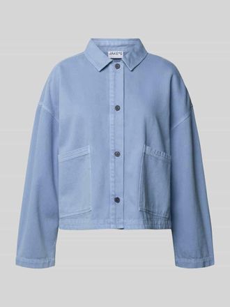 Jake*s Casual Hemdjacke mit Knopfleiste in Bleu, Gr&ouml;&szlig;e 36