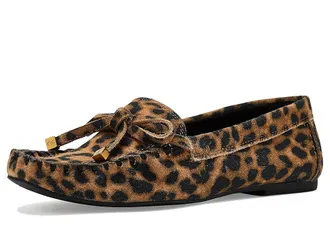 Vince Camuto Katenas Flat Loafer Womens Dress Flat Shoes Black/Natural : 8.5 M, Suede