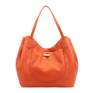 Paul Costelloe Womens Bolivar Leather Shoulder Bag - Orange - One Size