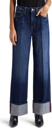 L'agence Miley High Waist Cuff Wide Leg Jeans in Denmark at Nordstrom Rack, Size 25