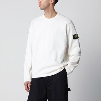 Stone Island Ivory cotton crewneck sweatshirt