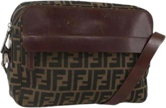 Fendi Pre-owned Cross Body Bags, female, Brown, Size: ONE SIZE Pre-owned Vintage Zucca Shoulder Bag