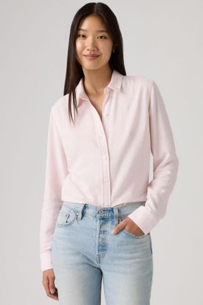 Levi's Classic Shirt - Mujer - XS - Rosa / Bibi Stripe Crystal Pink Cotton Linen