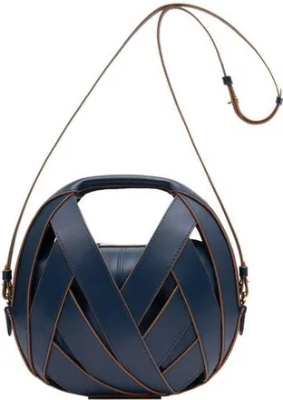 Perrin Paris LE PETIT PANIER XBODY BAG in Navy W/Auburn Trim at Nordstrom