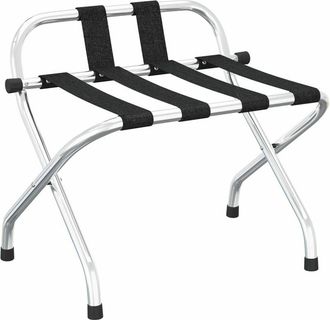 vidaXL Soporte para maletas con respaldo plateado 56x39x52 cm Vidaxl