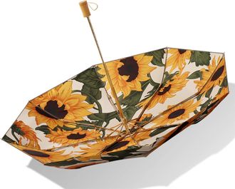 Generic Waterproof Coating UPF 50+ Anti-Uv Umbre Folding Umbrella Travel Umbrella, Sunflower