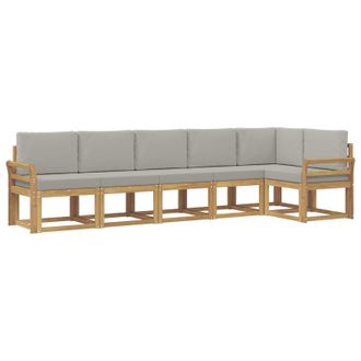 vidaXL Conjunto De Sof&aacute;s De Exterior 6 Pcs Blanco Y Gris Claro Vidaxl