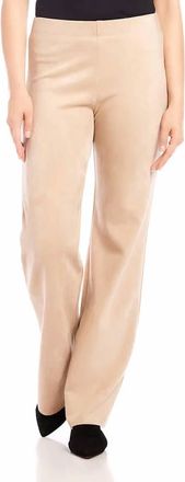 Karen Kane Alina Faux Suede Boot Cut Pants In Almond