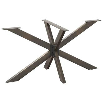 Berkfield Home Dining Table Leg Spider Shape Natural Steel 150x78x(72-73) cm Steel in Black