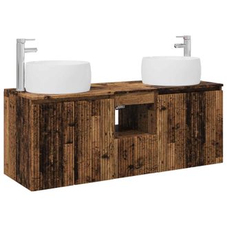 vidaXL Juego De Muebles De Ba&ntilde;o 3 Uds. Madera Envejecida Vidaxl