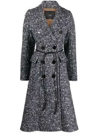 Max Mara double-breasted tweed coat - Black