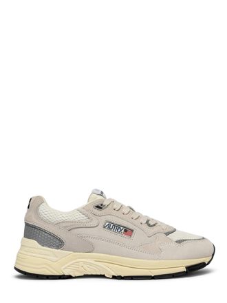 Autry Low-Top Suede and Mesh Sneakers with Silver Accents
