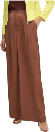 Joseph Ribkoff Wijde Pijpen Broek Met Zakken - Dames - Wijde Broeken - Bruin - 2XL - Polyester - Broeken