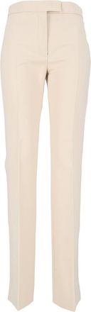 Sportmax White Carnet Tailored High-Waist Straight-Leg Pants