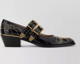 Chlo&eacute; susan pumps low heel round toe studs