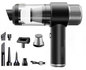 OEM Aspiradora Inal&aacute;mbrica Para Oficina O Coche, Soplador De Mano Todo En Uno, Peque&ntilde;a Mini Aspiradora De Polvo Recargable, Color Negro Y Plateado + Malla