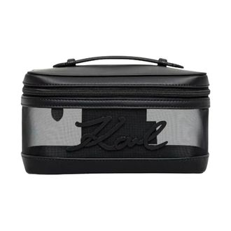 Karl Lagerfeld K/Signature Mesh Vanity Case - Bags - Mujer - Negro - ONE SIZE