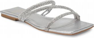 Carrano Womens Sue Dress Flat Sandal In Silver