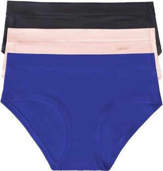 DKNY Active Comfort 3-Pack Hipster Briefs in Black/cashmere/atlantic Blue at Nordstrom, Size X-Large