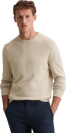 Marc O'Polo Rundhalspullover MARC OPOLO regular aus Bio-Baumwoll-Mix-Boucle, Herren, Gr. L, light oat, Strick, Obermaterial: 89% Baumwolle, 6% Polyester, 5% Polya