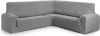 Eysa Funda de sofá rinconera 3+2 elástica gris claro 600 cm