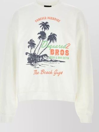 Dsquared2 cotton sweatshirt crew neck graphic print