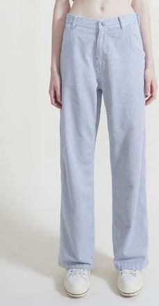 Denimist Teri Stripe Wide Leg Carpenter Pants in Ecru White Railroad Stripe at Nordstrom Rack, Size 27