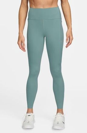 Nike Swift High-Waisted Pocket 7/8 Running Leggings in Cannon/Reflective Silver at Nordstrom Rack, Size X-Large