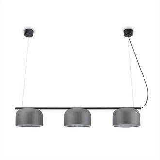 Paco Home Luminarias Led Suspensi&oacute;n Pie Techo Decoraci&oacute;n Sal&oacute;n Lectura Despacho E27 Negro, Pendelleuchte 3-flammig - Grau (de) - Paco Home