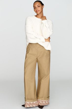Maeve High-Cuff Chino Trousers Pants