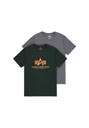 Alpha Industries T-Shirt ALPHA INDUSTRIES Basic T-Shirt BL 2 Pack, Herren, Gr. S, blau (grau schwarz, schwarz petrol), Obermaterial: 100% Baumwolle, Shirts T-Shirt