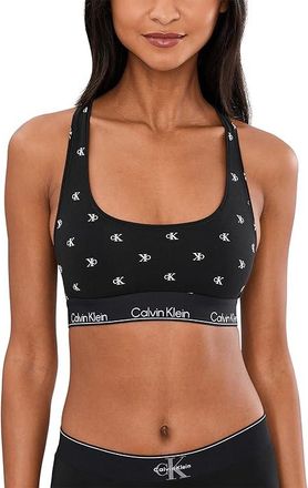 Calvin Klein Underwear Icon Cotton Modal Unlined Bralette Womens Bra Diamond Logo Black : LG (Womens 12-14), Cotton/Elastane/Modal
