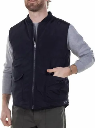 Schott NYC Lightweight Quilted Down Filled Reversible Vest In Black