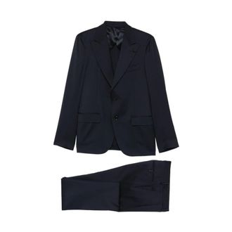 Lardini Single-breasted Suit - Heren - Business pakken - Blauw - M - Wol - Kostuums