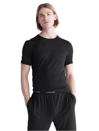 Calvin Klein Mens Ultra-Soft Modern Modal Lounge Crewneck T-Shirt, Black, Medium